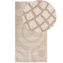 Dywan z juty 80 x 150 cm beżowy z białym ARIBA Dywan z juty 80 x 150 cm beżowy z białym ARIBA