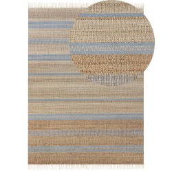 Dywan z juty 160 x 230 cm beżowo-niebieski TALPUR Dywan z juty 160 x 230 cm beżowo-niebieski TALPUR