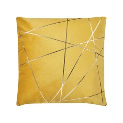 Zestaw 2 poduszek dekoracyjnych PINUS Welur 45 x 45 cm Żółty Wzór geometryczny Zestaw 2 poduszek dekoracyjnych PINUS Welur 45 x 45 cm Żółty Wzór geometryczny