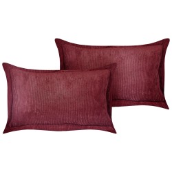 Zestaw 2 poduszek dekoracyjnych ZINNIA Sztruks 47 x 27 cm Burgundowy Jednolity
