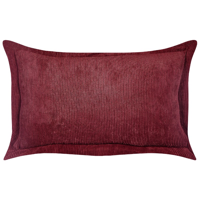 Zestaw 2 poduszek dekoracyjnych ZINNIA Sztruks 47 x 27 cm Burgundowy Jednolity Zestaw 2 poduszek dekoracyjnych ZINNIA Sztruks 47 x 27 cm Burgundowy Jednolity