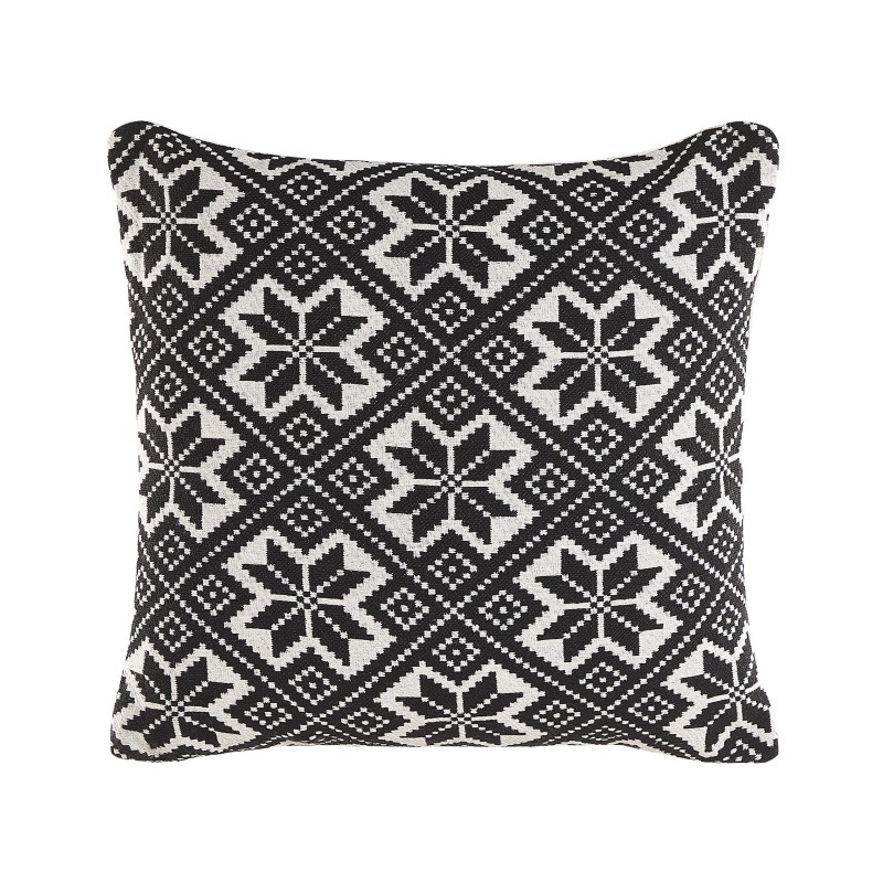 Zestaw 2 poduszek dekoracyjnych BESKOZ Bawełna 45 x 45 cm Czarny Wzór geometryczny Zestaw 2 poduszek dekoracyjnych BESKOZ Bawełna 45 x 45 cm Czarny Wzór geometryczny