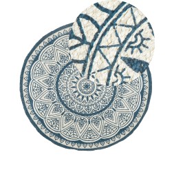 Dywan okrągły z juty ⌀ 120 cm niebieski ANADERE Dywan okrągły z juty ⌀ 120 cm niebieski ANADERE