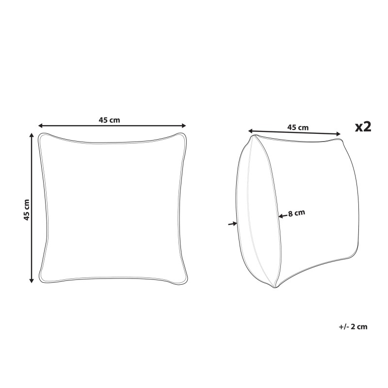 Zestaw 2 poduszek dekoracyjnych PALMIER Welur 45 x 45 cm Złamana biel Wzór świąteczny Zestaw 2 poduszek dekoracyjnych PALMIER Welur 45 x 45 cm Złamana biel Wzór świąteczny