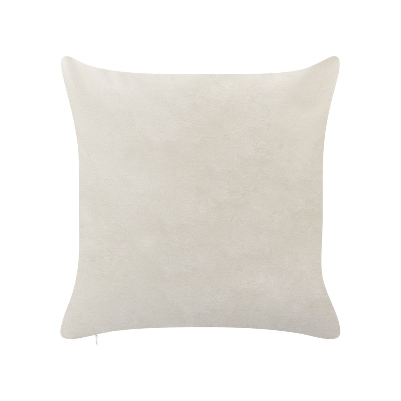 Zestaw 2 poduszek dekoracyjnych PALMIER Welur 45 x 45 cm Złamana biel Wzór świąteczny Zestaw 2 poduszek dekoracyjnych PALMIER Welur 45 x 45 cm Złamana biel Wzór świąteczny