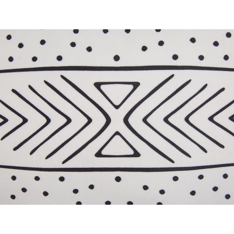 Zestaw 2 poduszek dekoracyjnych SCHEFFLERA Welur 45 x 45 cm Biały Wzór geometryczny Zestaw 2 poduszek dekoracyjnych SCHEFFLERA Welur 45 x 45 cm Biały Wzór geometryczny