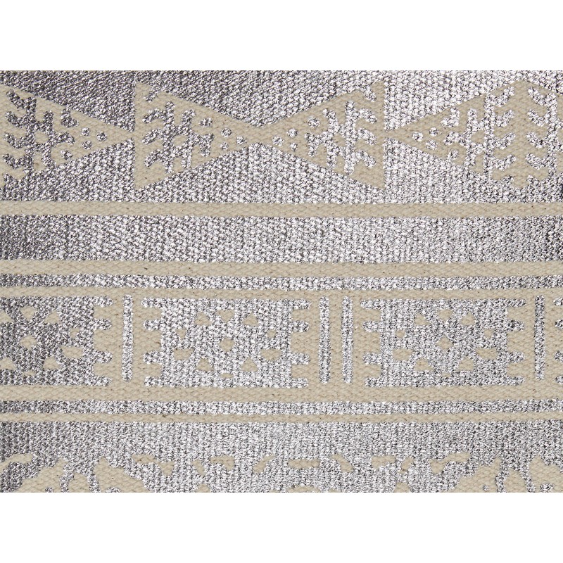 Zestaw 2 poduszek dekoracyjnych OUJDA Bawełna 50 x 50 cm Srebrny Wzór geometryczny Zestaw 2 poduszek dekoracyjnych OUJDA Bawełna 50 x 50 cm Srebrny Wzór geometryczny