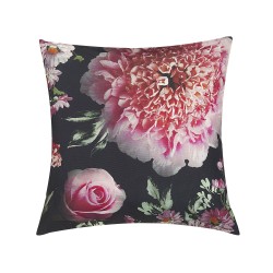 Zestaw 2 poduszek dekoracyjnych HEDERA 45 x 45 cm Czarny Wzór kwiatowy Zestaw 2 poduszek dekoracyjnych HEDERA 45 x 45 cm Czarny Wzór kwiatowy