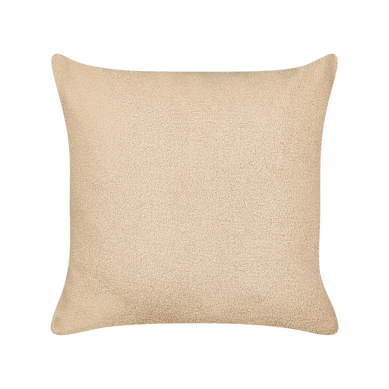 Zestaw 2 poduszek dekoracyjnych LEUZEA Boucle 60 x 60 cm Piaskowy Jednolity Zestaw 2 poduszek dekoracyjnych LEUZEA Boucle 60 x 60 cm Piaskowy Jednolity