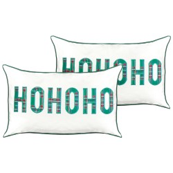 Zestaw 2 poduszek dekoracyjnych JOYCANDY Bawełna 30 x 50 cm Biały Wzór świąteczny