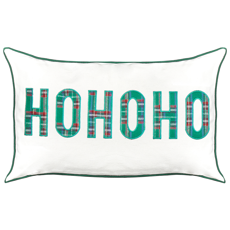 Zestaw 2 poduszek dekoracyjnych JOYCANDY Bawełna 30 x 50 cm Biały Wzór świąteczny Zestaw 2 poduszek dekoracyjnych JOYCANDY Bawełna 30 x 50 cm Biały Wzór świąteczny