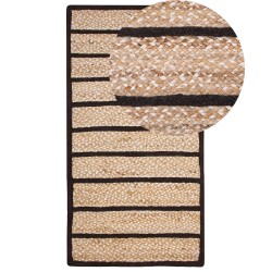 Dywan z juty 80 x 150 cm beżowo-czarny KARADONA Dywan z juty 80 x 150 cm beżowo-czarny KARADONA