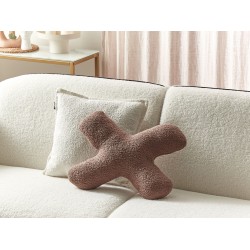 Zestaw 2 poduszek dekoracyjnych HESPERIS Boucle Brązowy Jednolity Zestaw 2 poduszek dekoracyjnych HESPERIS Boucle Brązowy Jednolity