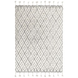 Dywan bawełniany 160 x 230 cm biało-czarny AGADIR Dywan bawełniany 160 x 230 cm biało-czarny AGADIR