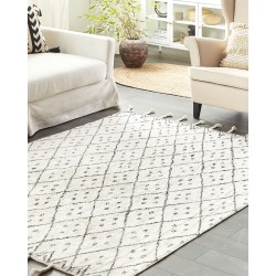 Dywan bawełniany 160 x 230 cm biało-czarny AGADIR Dywan bawełniany 160 x 230 cm biało-czarny AGADIR