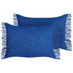 Zestaw 2 poduszek dekoracyjnych MABA Bawełna 50 x 35 cm Granatowy Jednolity Zestaw 2 poduszek dekoracyjnych MABA Bawełna 50 x 35 cm Granatowy Jednolity