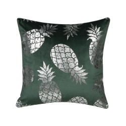 Zestaw 2 poduszek dekoracyjnych ASTILBE Welur 45 x 45 cm Ciemnozielony Wzór roślinny Zestaw 2 poduszek dekoracyjnych ASTILBE Welur 45 x 45 cm Ciemnozielony Wzór roślinny