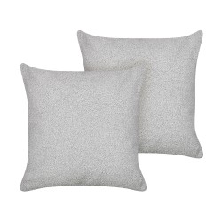 Zestaw 2 poduszek dekoracyjnych LEUZEA Boucle 45 x 45 cm Szary Jednolity