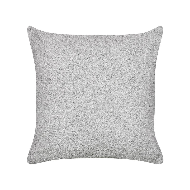 Zestaw 2 poduszek dekoracyjnych LEUZEA Boucle 45 x 45 cm Szary Jednolity Zestaw 2 poduszek dekoracyjnych LEUZEA Boucle 45 x 45 cm Szary Jednolity