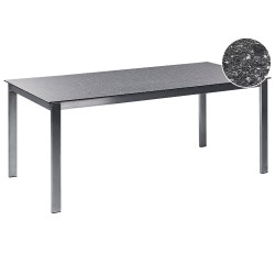 Stół ogrodowy COSOLETO 180 cm 90 cm Szkło Czarny Stół ogrodowy COSOLETO 180 cm 90 cm Szkło Czarny