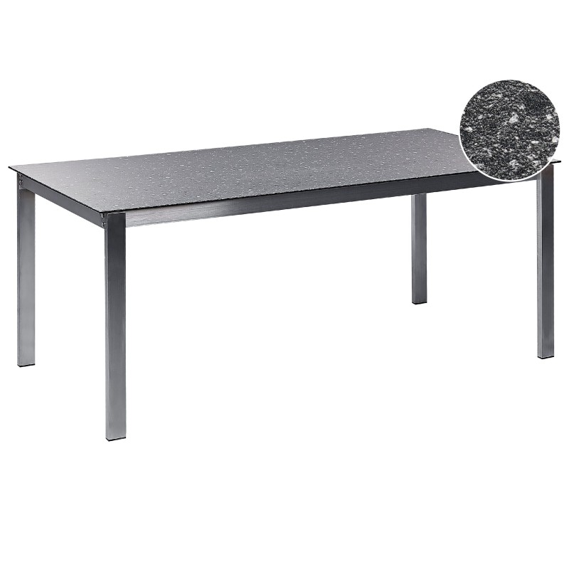 Stół ogrodowy COSOLETO 180 cm 90 cm Szkło Czarny
