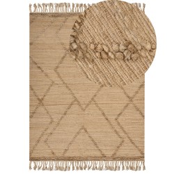 Dywan z juty 160 x 230 cm beżowy HANDERE Dywan z juty 160 x 230 cm beżowy HANDERE