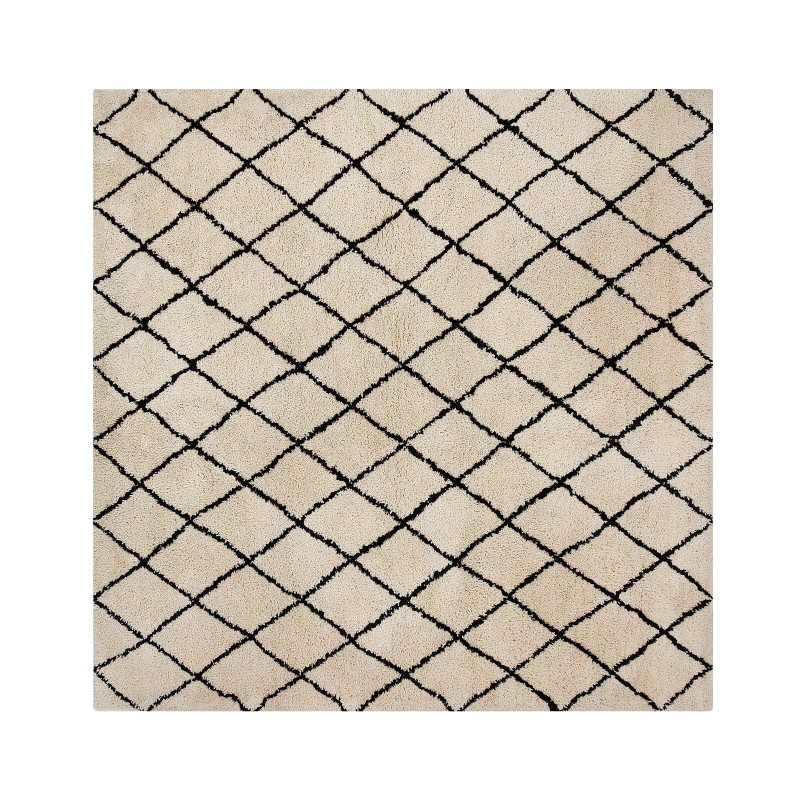 Dywan 200 x 200 cm beżowo-czarny MIDYAT