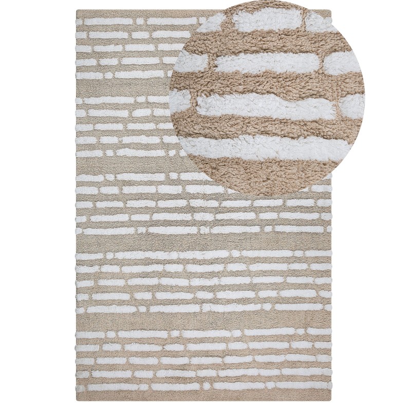 Dywan bawełniany 120 x 180 cm beżowy AHIRLI