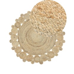 Dywan okrągły z juty ⌀ 120 cm beżowy GOLGEN Dywan okrągły z juty ⌀ 120 cm beżowy GOLGEN
