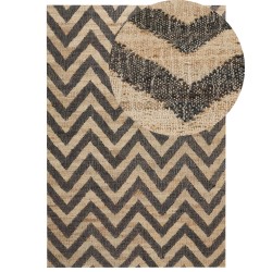 Dywan z juty 160 x 230 cm beżowo-czarny DEDEPINARI Dywan z juty 160 x 230 cm beżowo-czarny DEDEPINARI