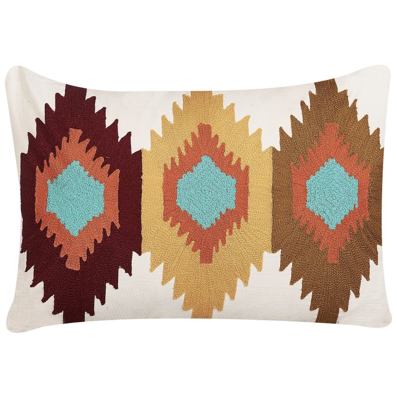 Poduszka dekoracyjna DANAPUR Bawełna 40 x 60 cm Kolorowy Wzór geometryczny