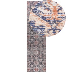 Dywan bawełniany 80 x 300 cm niebiesko-czerwony KURIN Dywan bawełniany 80 x 300 cm niebiesko-czerwony KURIN