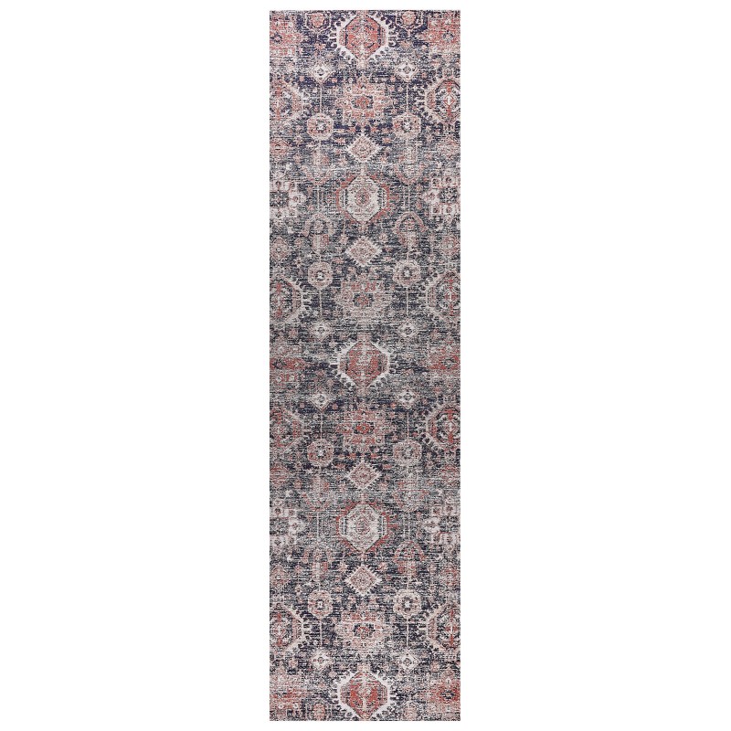 Dywan bawełniany 80 x 300 cm niebiesko-czerwony KURIN Dywan bawełniany 80 x 300 cm niebiesko-czerwony KURIN
