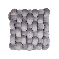 Poduszka dekoracyjna SIRALI Welur 30 x 30 cm Szary Jednolity Poduszka dekoracyjna SIRALI Welur 30 x 30 cm Szary Jednolity
