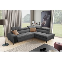 Ecksofa Venna VII mit Schlaffunktion, USB-Anschluss und öffnender Bar Plusch, Avra 17