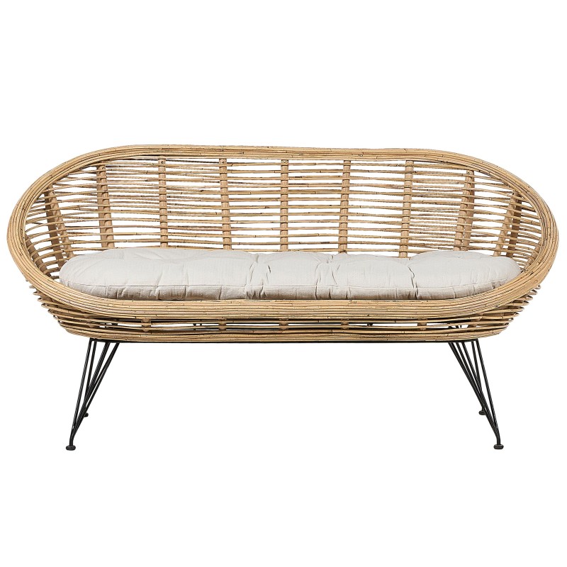 Sofa 2-osobowa rattanowa naturalna MARATEA