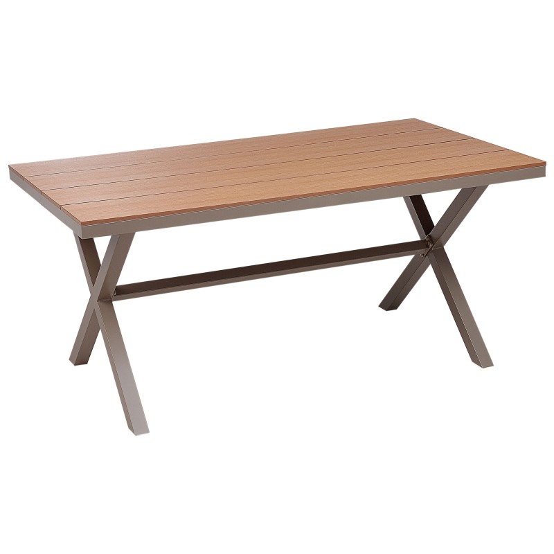 Stół ogrodowy TIANO 90 cm 160 cm Metal Beżowoszary