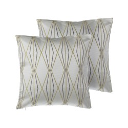 Zestaw 2 poduszek dekoracyjnych FENNEL 45 x 45 cm Biały Wzór geometryczny Zestaw 2 poduszek dekoracyjnych FENNEL 45 x 45 cm Biały Wzór geometryczny