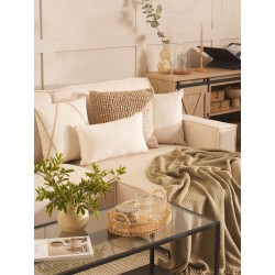 Zestaw 2 poduszek dekoracyjnych HELIOTROPE 30 x 50 cm Biały Jednolity