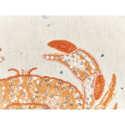 Poduszka dekoracyjna SARGASSUM Len 45 x 45 cm Beżowy Wzór zwierzęcy Poduszka dekoracyjna SARGASSUM Len 45 x 45 cm Beżowy Wzór zwierzęcy