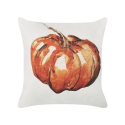 Zestaw 2 poduszek dekoracyjnych CURBITA Welur 45 x 45 cm Beżowy Wzór roślinny Zestaw 2 poduszek dekoracyjnych CURBITA Welur 45 x 45 cm Beżowy Wzór roślinny