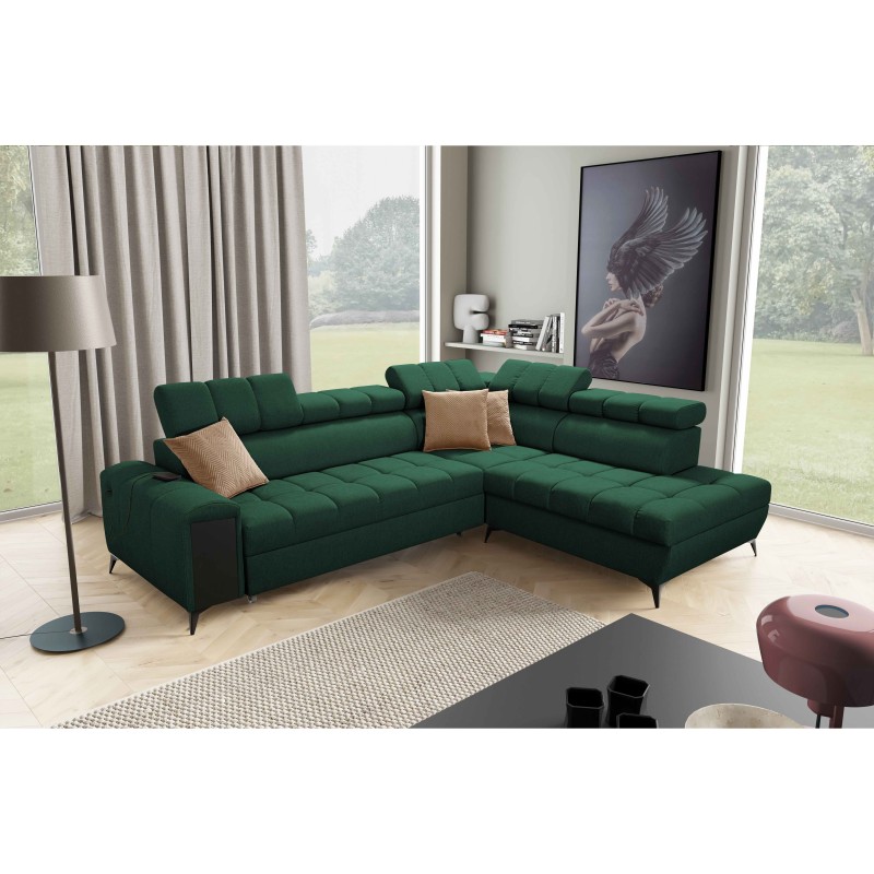Venna VII corner sofa with sleeping function, USB port, and opening bar Plusz, Avra 12