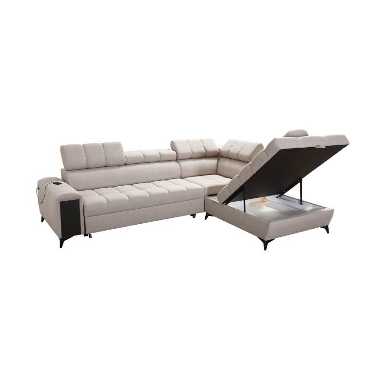 Venna VII corner sofa with sleeping function, USB port, and opening bar Plush, Avra 11 Venna VII corner sofa with sleeping function, USB port, and opening bar Plush, Avra 11