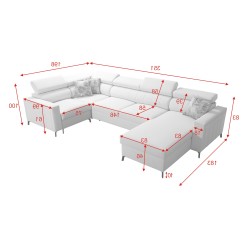 U-shaped corner sofa Arco V Maxi - luxurious comfort and multifunctionality