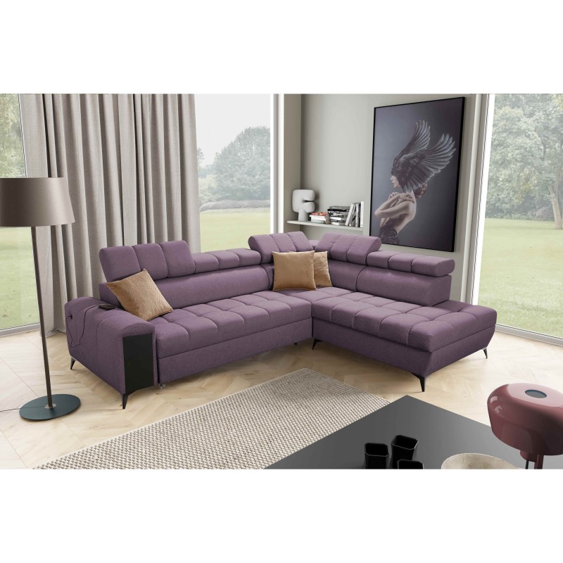 Ecksofa Venna VII mit Schlaffunktion, USB-Anschluss und öffnender Bar Plusz, Avra 9