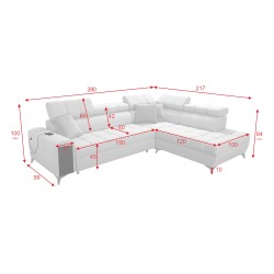 Esquina Venna VII con función de dormir, puerto USB y bar abierto Plusz, Avra 7 Esquina Venna VII con función de dormir, puerto USB y bar abierto Plusz, Avra 7