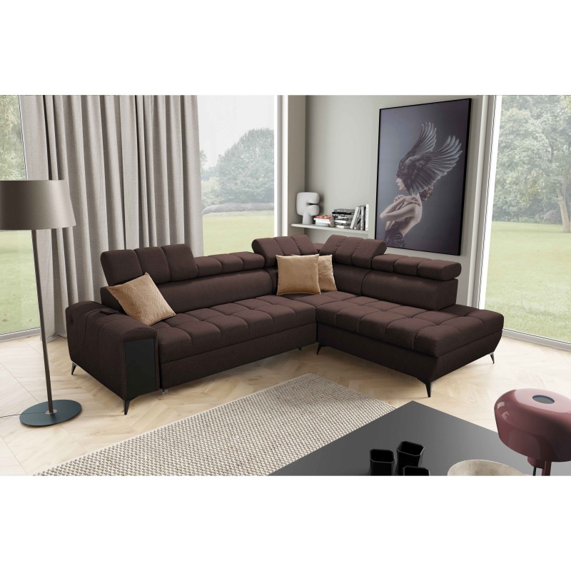 Sofá esquinero Venna VII con función de cama, puerto USB y minibar abatible Plusz, Avra 6 Sofá esquinero Venna VII con función de cama, puerto USB y minibar abatible Plusz, Avra 6