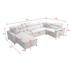 U-förmiges Ecksofa Arco V Maxi - luxuriöser Komfort und Multifunktionalität U-förmiges Ecksofa Arco V Maxi - luxuriöser Komfort und Multifunktionalität