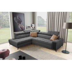 Ecksofa Venna VII mit Schlaffunktion, USB-Anschluss und öffnender Bar Plusch, Avra 17