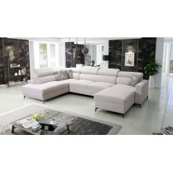 Elegancki Narożnik w kształcie U Arco VI z funkcją spania - Velvet, Mono 231